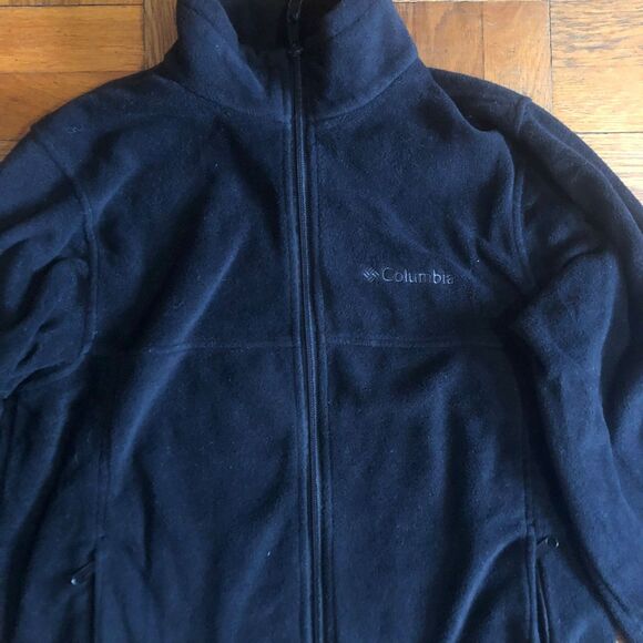 Men's Columbia Fleece Jacket Size Small Black Full Zip Warm Pockets Excellent - Picture 5 of 5